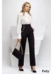 Pantaloni dama eleganti negri cu talie inalta si nasturi metalici