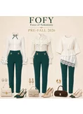 Pantaloni damă eleganți verde smarald cu aplicații-bijuterie Emerald Jewel picture - 2