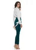 Pantaloni damă eleganți verde smarald cu aplicații-bijuterie Emerald Jewel picture - 3
