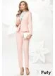 Pantaloni de dama roz conici cu talie inalta si accesoriu detasabil