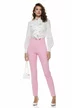 Pantaloni Fofy dama eleganti roz cu talie inalta si croi conic