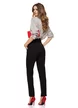 Pantaloni Fofy negri conici cu talie inalta si lant auriu  cu strasuri