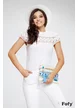 Plic boho premium cu dantela broderie , banuti aurii, scoici naturale ciucure maxi albastru