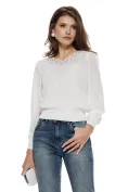 Blugi dama albastri premium material elastic croi conic picture - 6