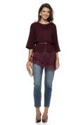 Blugi dama albastri premium material elastic croi conic picture - 3