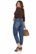 Blugi dama premium albastru elastic ballon talie inalta picture - 2