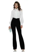 Bluza dama eleganta alba Fofy cu jabou elaborat detasabil  si mansete conturate cu dantela picture - 2