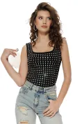 Body negru premium elastic mirror cristal picture - 1