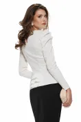 Camasa premium Fofy dama ecru cu jabou cu perle si funda detasabila neagra picture - 2