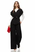 Compleu dama  negru cu pantalon drept si si vesta petrecuta picture - 1