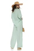 Compleu dama premium verde menta din in 100% camasa si pantalon picture - 2