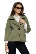 Jacheta damă eleganta olive cu croi retro nasturi maxi picture - 1