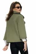 Jacheta damă eleganta olive cu croi retro nasturi maxi picture - 2