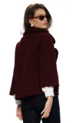 Jacheta damă eleganta visinie cu croi retro nasturi maxi picture - 2