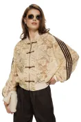 Jacheta dama premium din dantela bej cu ornamente brandemburg picture - 1
