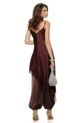 Rochie dama bordo stil furou cu insertii asimetrice de dantela picture - 2