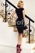 Rochie Fofy neagră cu peplum dantelă și tulle picture - 2
