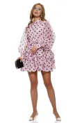 Rochie premium din organza cu buline volane suprapuse intarite picture - 1