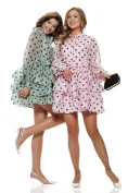 Rochie premium din organza cu buline volane suprapuse intarite picture - 4