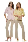 Sacou dama elegant galben cu floare detasabila si cordon picture - 3