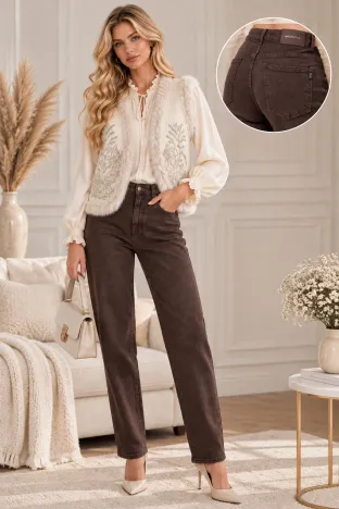 Blug dama premium maro usor prespalat conic elastic cu talie medie