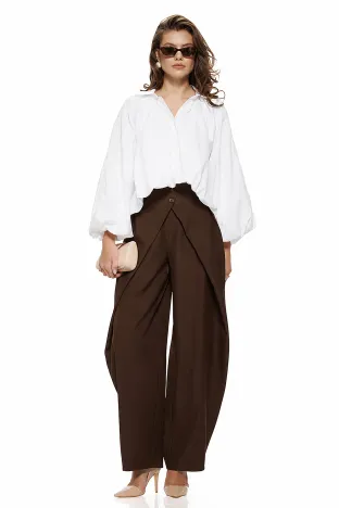 Pantalon maro damă premium Crossover Balloon