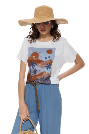 Tricou dama din bumbac premium pelicula aurie desert safari summer 2026