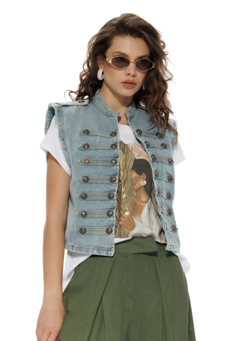 Tricou dama din bumbac premium pelicula aurie imprimeu safari girl summer 2026 picture - 2