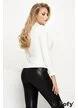 Pulover alb cu volanase si funda eleganta cu perle