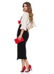 Pulover dama crem cu maneca fluture si volanase picture - 3