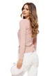 Pulover dama roz decolteu rotund din tricot premium supersoft