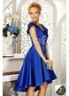 Rochie asimetrică elegantă din tafta albastră