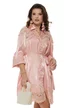 Rochie damă roz eleganta diafana din organza satinata broderie aplicata