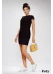 Rochie dama sport din bumbac negru cu imprimeu in relief si buzunare laterale