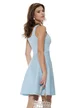 Rochie dama tricotata premium bleu cu aplicatii de cristale maxi pe decolteu