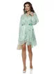 Rochie damă verde menta eleganta diafana din organza satinata broderie aplicata