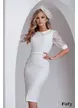 Rochie de cununie Fofy cu maneci din dantela si guler conturat cu perle