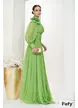 Rochie de ocazie de LUX din voal lime cu fronseuri si floare maxi