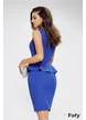 Rochie de ocazie Fofy versatilă  albastru royal cu peplum și volan pe un umăr