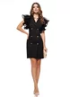 Rochie de ocazie premium scurta si volane plisate spectaculoase