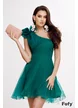 Rochie de seara eleganta din organza verde cu fundita pe un umar