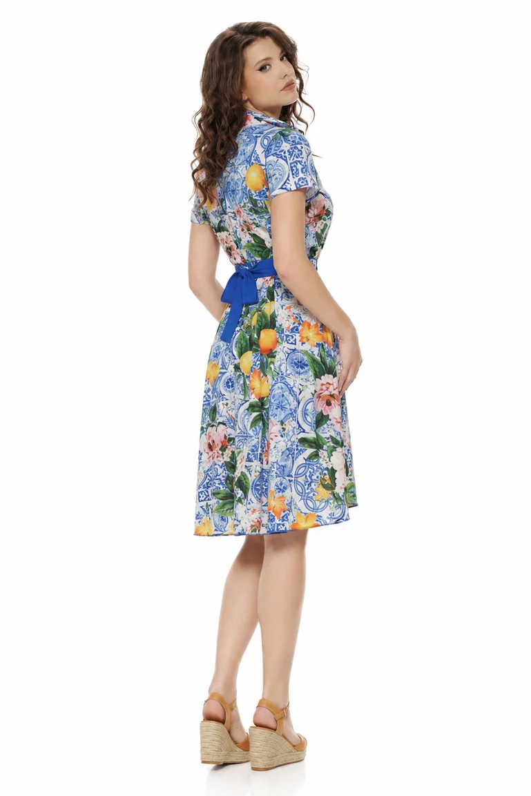 Rochie de vara Fofy stil camasa imprimeu Amalfi picture - 2