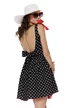 Rochie de vara mini cu buline cupe buretate contur si fundite rosii