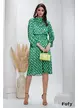 Rochie de voal satinat verde lime cu buline colorate