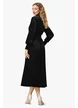 Rochie eleganta de ocazie din catifea neagra cu strasuri argintii fusta plisata si curea