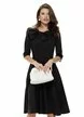 Rochie damă elegantă neagra Fofy clos cu fundă maxi și croi feminin fluid