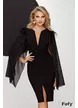 Rochie elegantă neagră cu decolteu adânc maneci din voal cu glitter fin si broderie spectaculoasa din margele