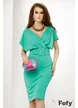 Rochie eleganta verde decoltata cu centura lata