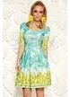 Rochie feminină turquoise cu mix de imprimeuri florale
