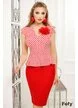 Rochie Fofy cu buline conica cu peplum si floare lucrata manual